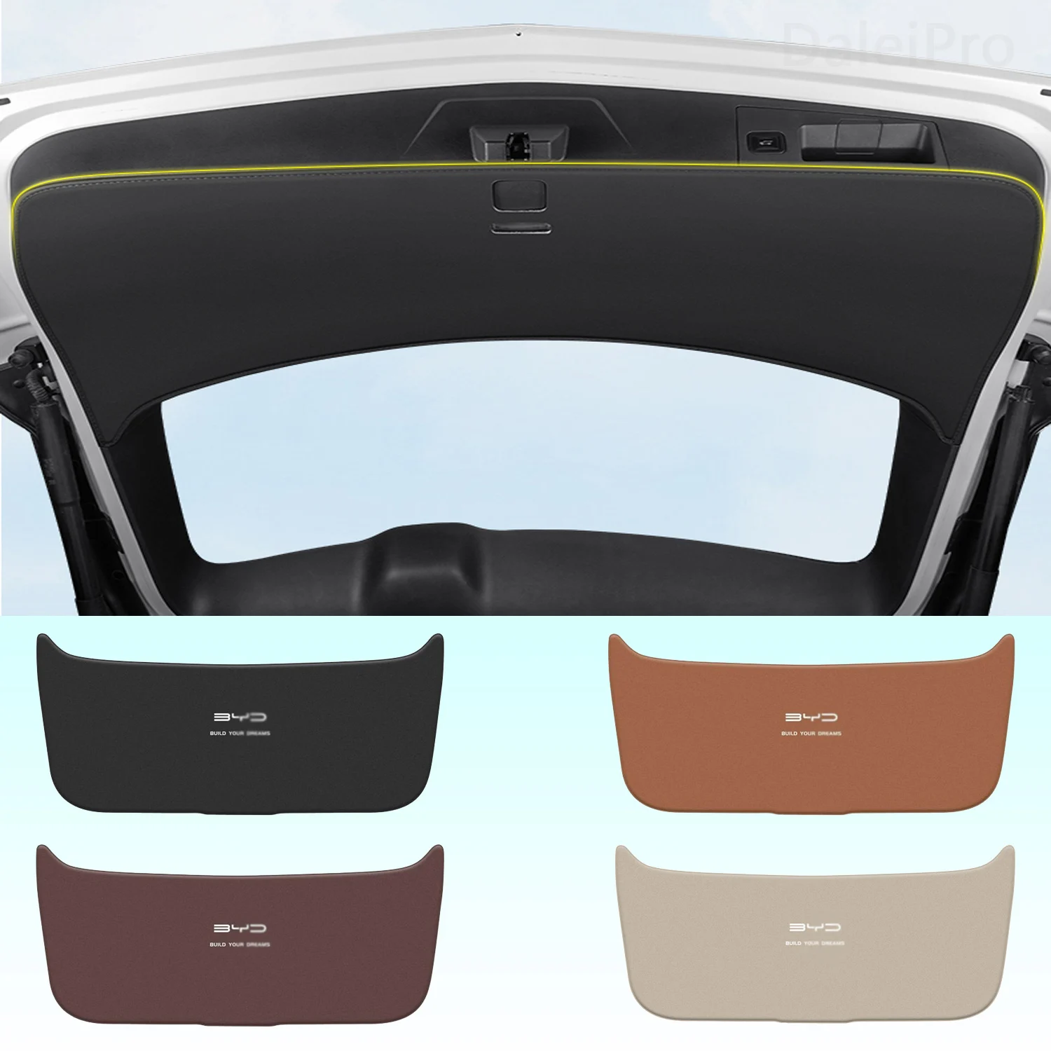 For BYD Seagull Dolphin 2023 2024 2025 Car Liftgate Protection Mat Rear Trunk Protection Cover Anti-kick Leather Decoration Pad