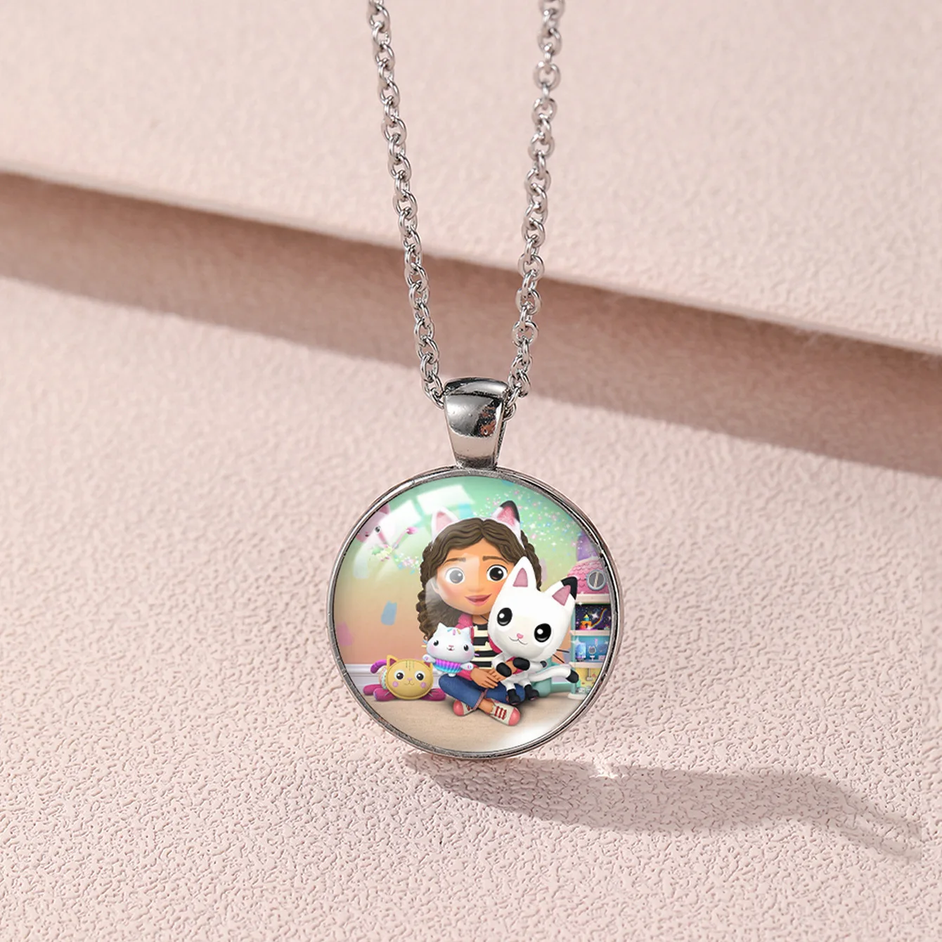 Gabbys Dollhouses Necklace Pendants Chain Cartoon Necklaces Anime Neck Chain Jewelry Trendy Accessories Children Birthday Gifts