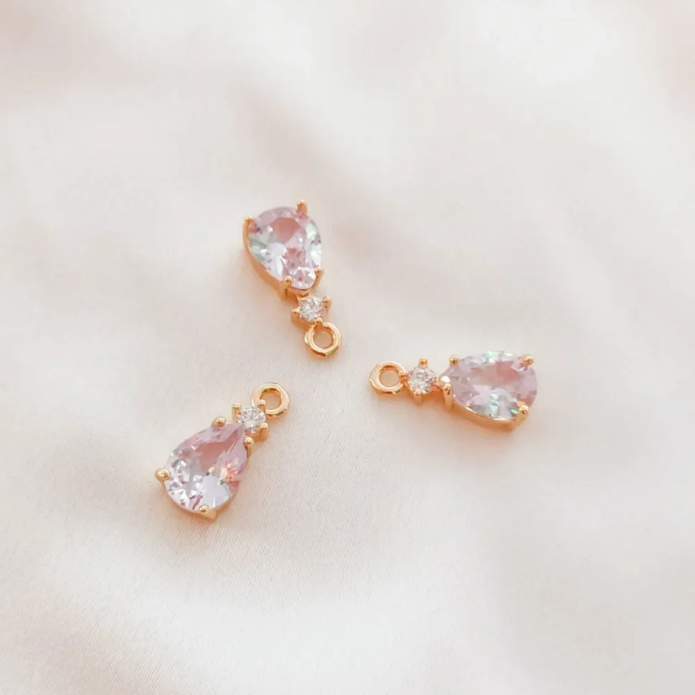 

14-каратное позолоченное маленькое кулон с каплями воды из циркона, браслет, ожерелье, аксессуар «сделай сам», кулон