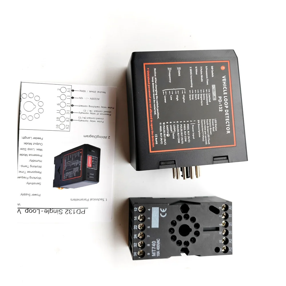 PD132 Detector de bucle de vehículo multivoltaje 12V-220v AC/DC Sensor de puerta Dispositivo de seguridad de un solo canal