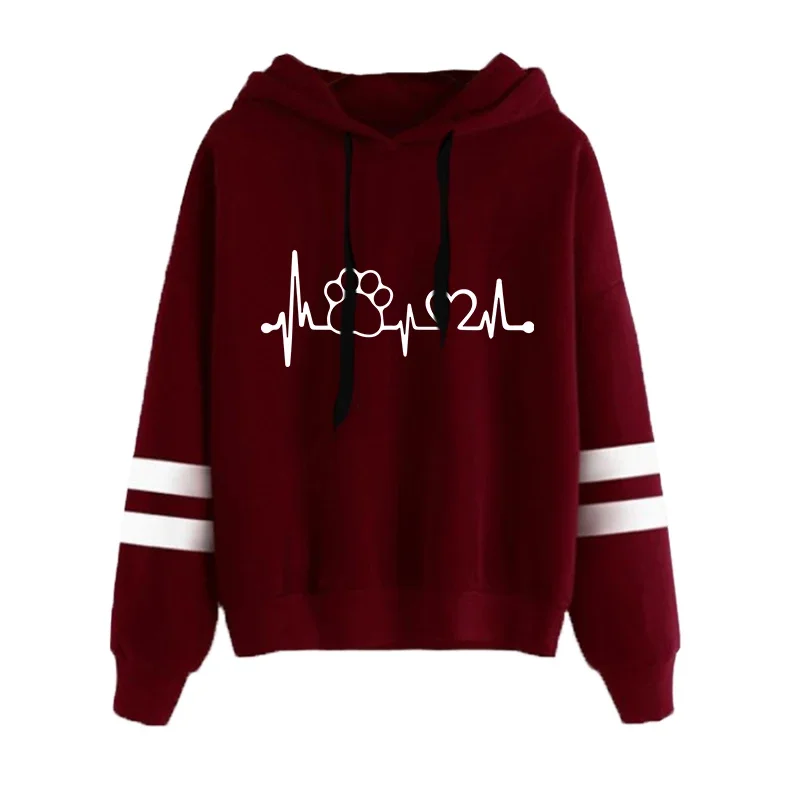 Modne bluzy damskie, uniwersalne, popularne, codzienne, z kapturem, w paski, odzież damska, do biegania, na co dzień, z nadrukiem, w stylu sportowym.