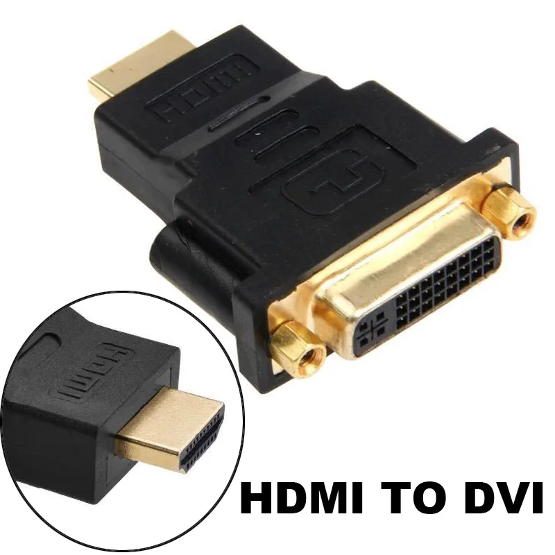 HDMI-Compatible Male To DVI 24+5 Pin Female  HD 1080P Converter Adapter For HDTV Projector Gold Plated Laptop TV Box PC PS4 TV