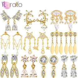 High-quality White Zircon Water Drop Earrings for Women 925 Sterling Silver Needle Delicacy Stud Earrings Wedding Party Jewelry