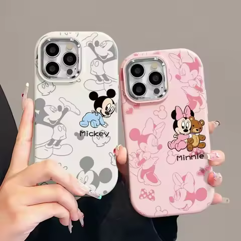 Y2K Mickey Minnie Cute Case for Samsung Galaxy S25 S24 S23 S22 Ultra Plus S20 S21 FE A56 A36 A15 A35 A54 A14 A16 A52 A53 A25 A26