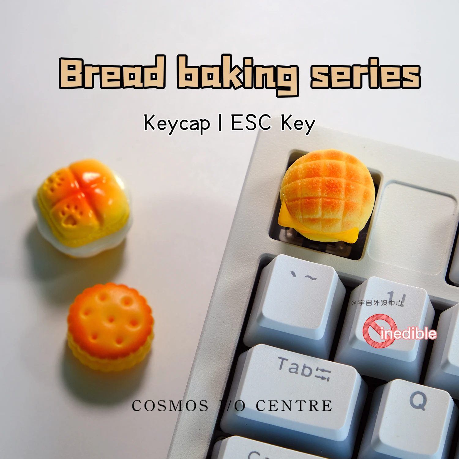 Cute Realistic Waffle Pastry Handmade 3D Artisan Keycap, Cross‑Stem Mechanical Keyboard Accessory,Custom Desk Decor Holiday Gift