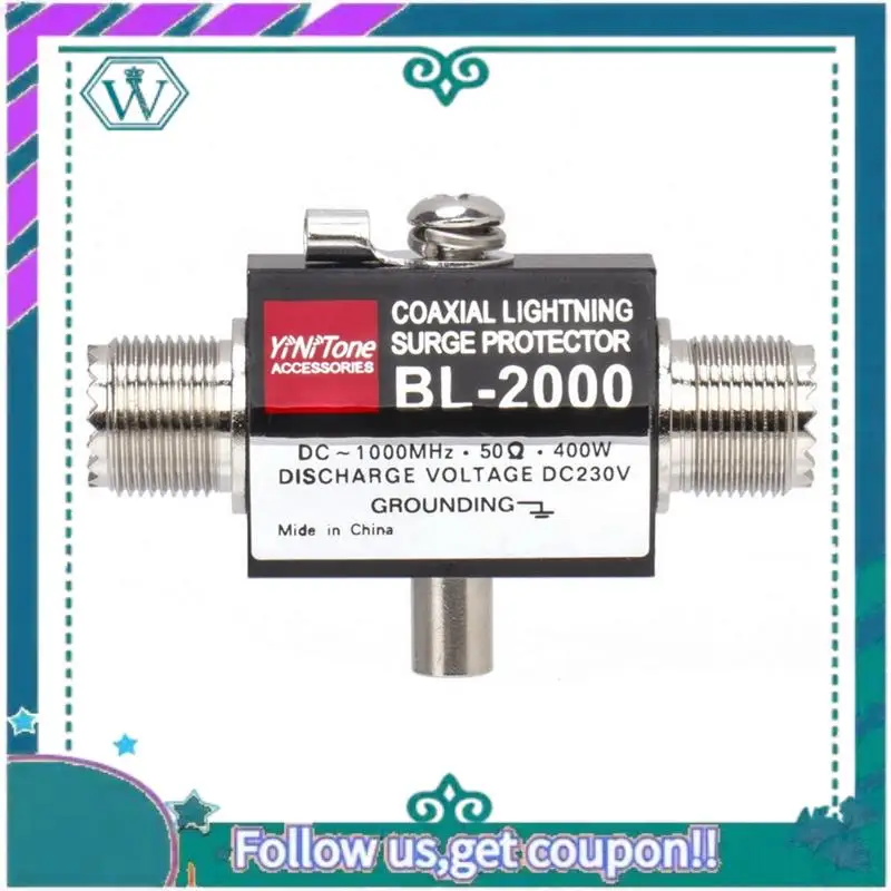 AA92-BL-2000 Coaxial Lightning Surge Protector PL259 Female To PL259 Female Coaxial Lightning Arrest...