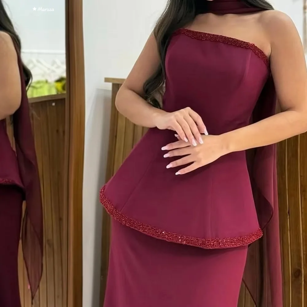 فستان ماريسا للحفلات الراقصة مصنوع حسب الطلب فساتين سهرة نسائية أنيقة فاخرة للحفلات الراقصة 2025 ذيل السمكة فستان حفلات الزفاف كلاريت للنساء