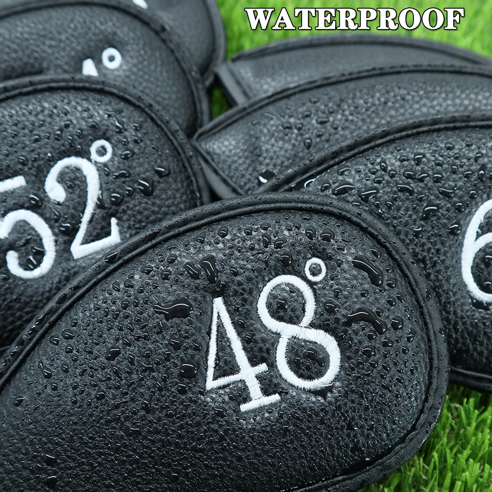 PU Leather Set Golf Irons Head Covers Wedges Iron Club Number Headovers Synthetic Waterproof Cover Protector Drop Shipping