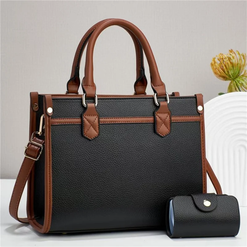 

High-End Luxury Brand Leather Women's Handbag Elegant Crossbody Refined Trim Trendy Design Vintage Daily Commuter Bag​