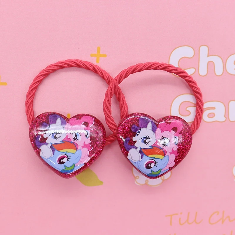 2Pcs/Set Cartoon Animal Unicorn Hair Accessories Baby Hair Ties Children\'s Elastic Band For Girl Headband Scrunchie Holiday Gift