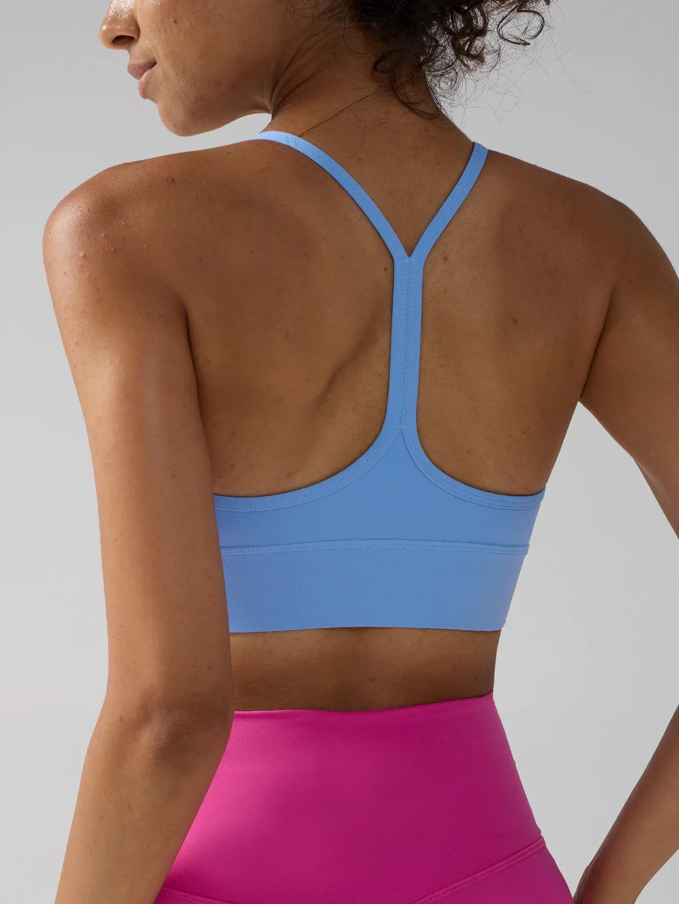 Sexy Solid Color Women's Sport Bra High Strength Elasticity Y-Back Breathable Shockproof Cycling Training Fitness Sport Vest