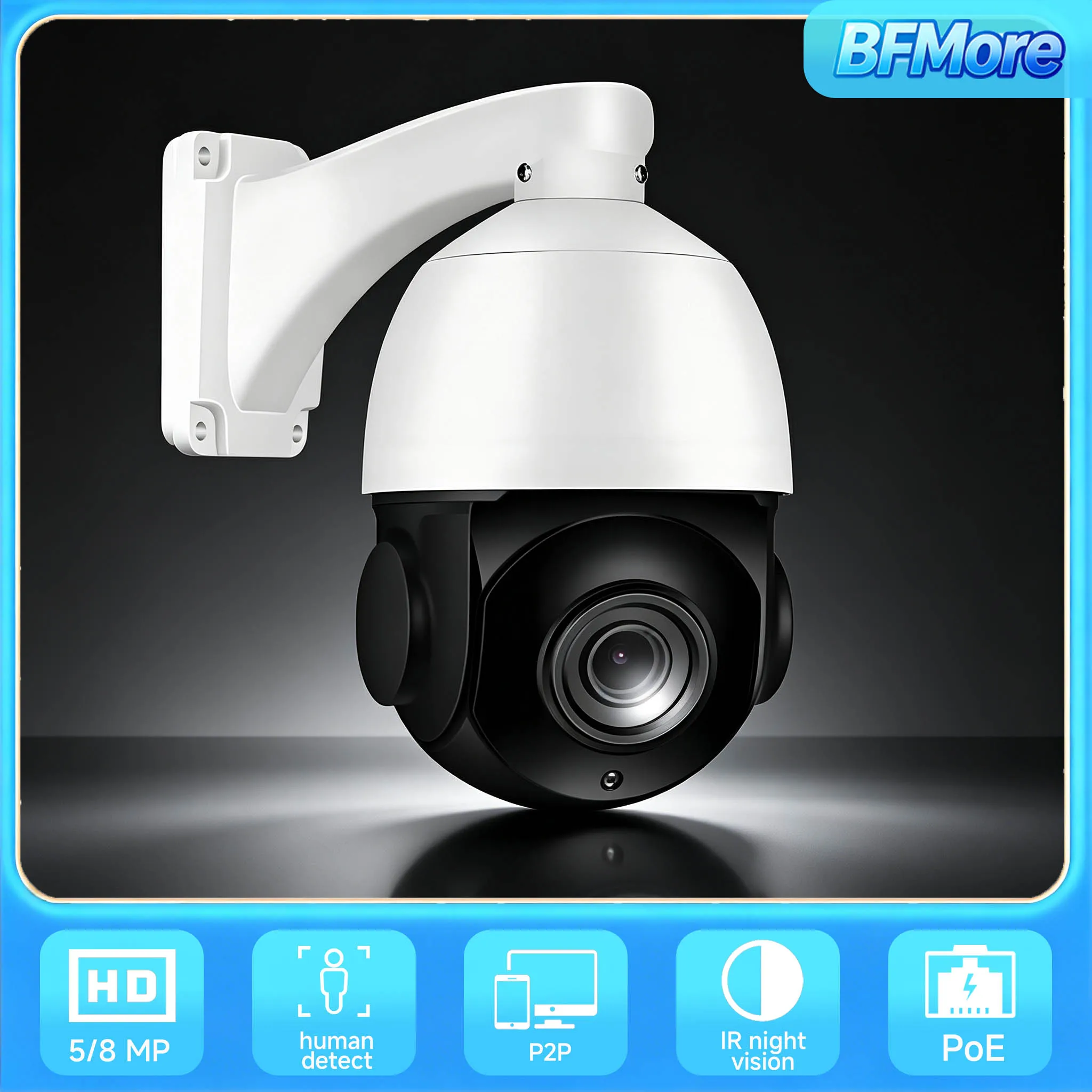 BFMore 5MP Poe PTZ IP Wireless камера POE 4K 8MP Outdoor Home Security 30X Auto Tracking Monitoring Waterproof Video Surveillanc