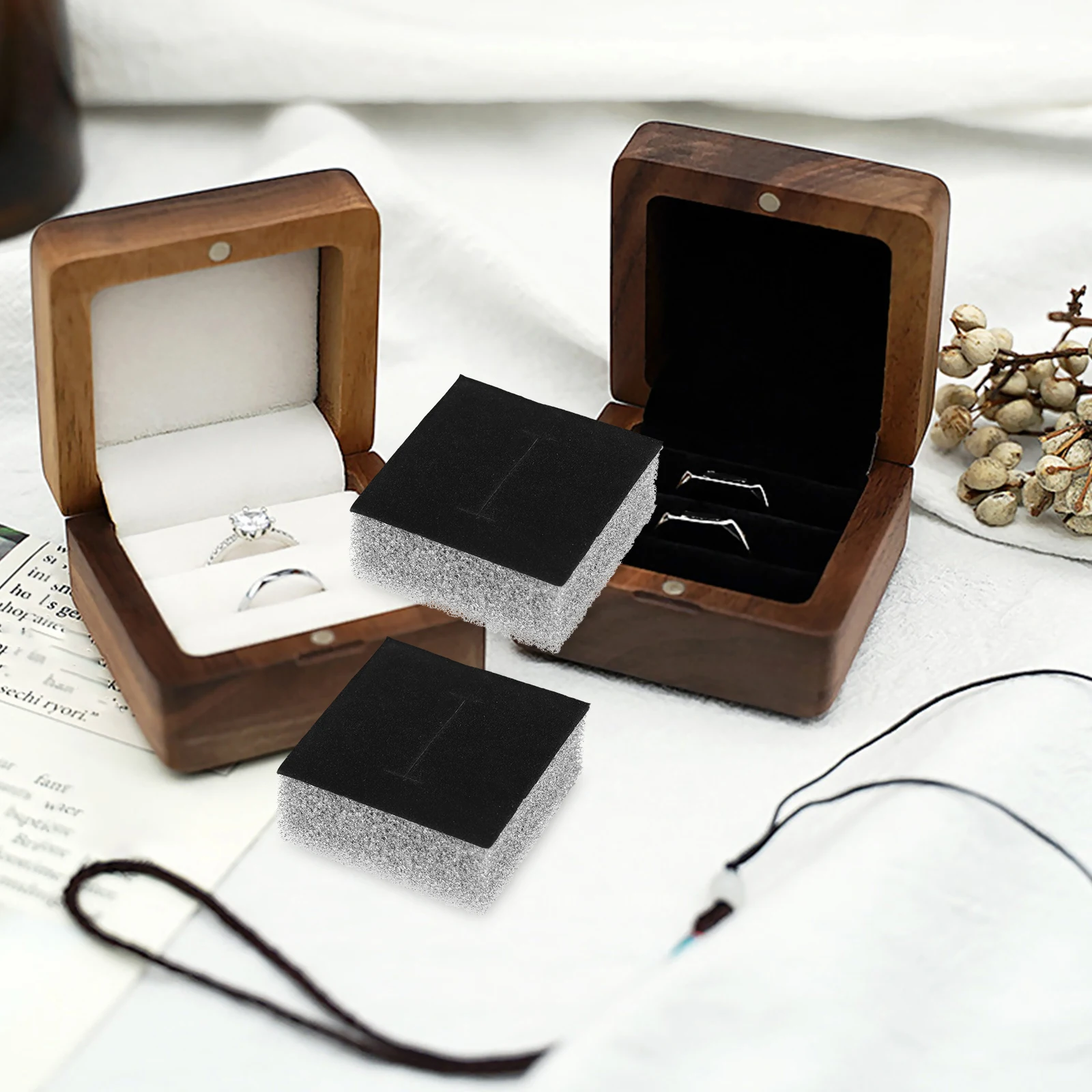

30pcs Jewelry Box Sponge Insert Ring Earring Display Holder Organizer Mat For Storage Boxes Inserts Odor-Resistant Protection