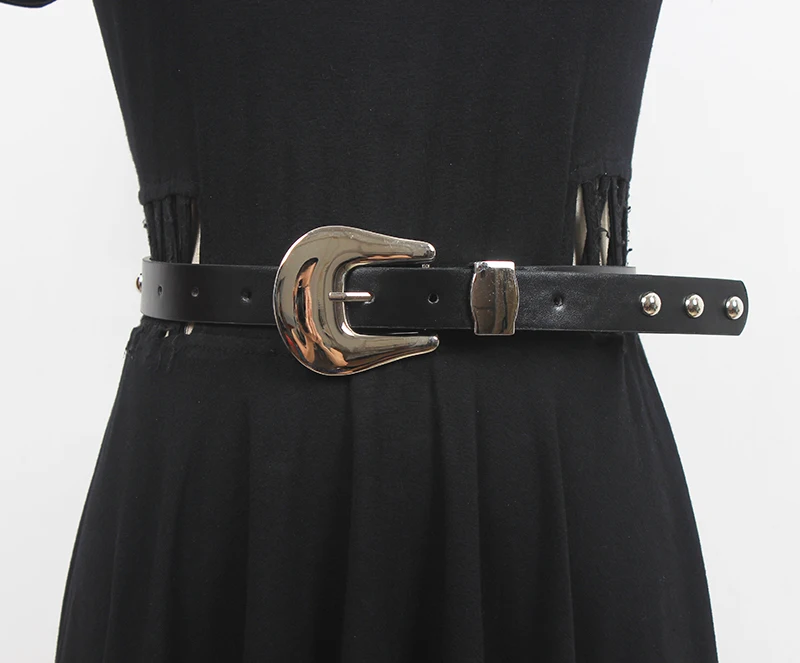 Women's Runway Fashion Genuine Leather Cummerbunds Female Dress Corsets Waistband Belts Decoration Narrow Belt R1676