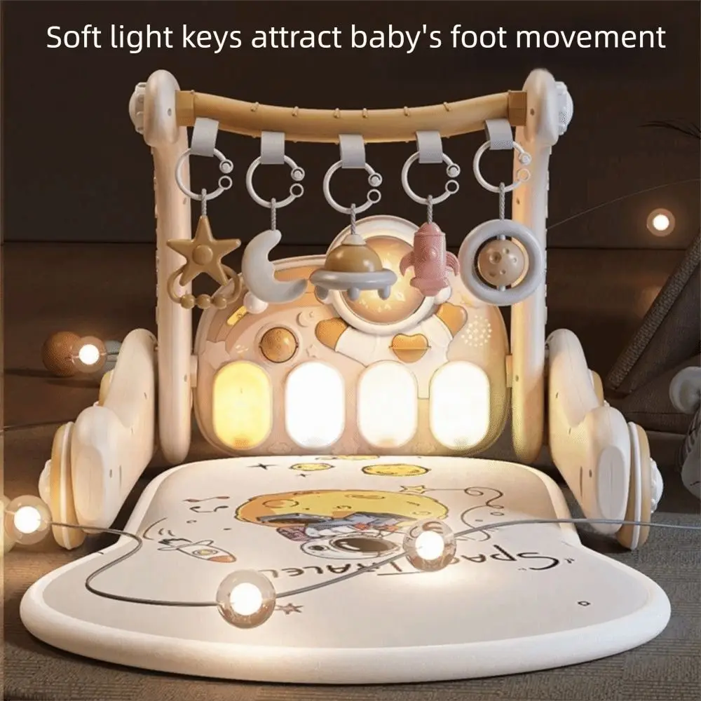 Multi-Functional Baby Piano Fitness Frame Educational Activity Early Education Walker Pedal Game Pad Music Play Gym