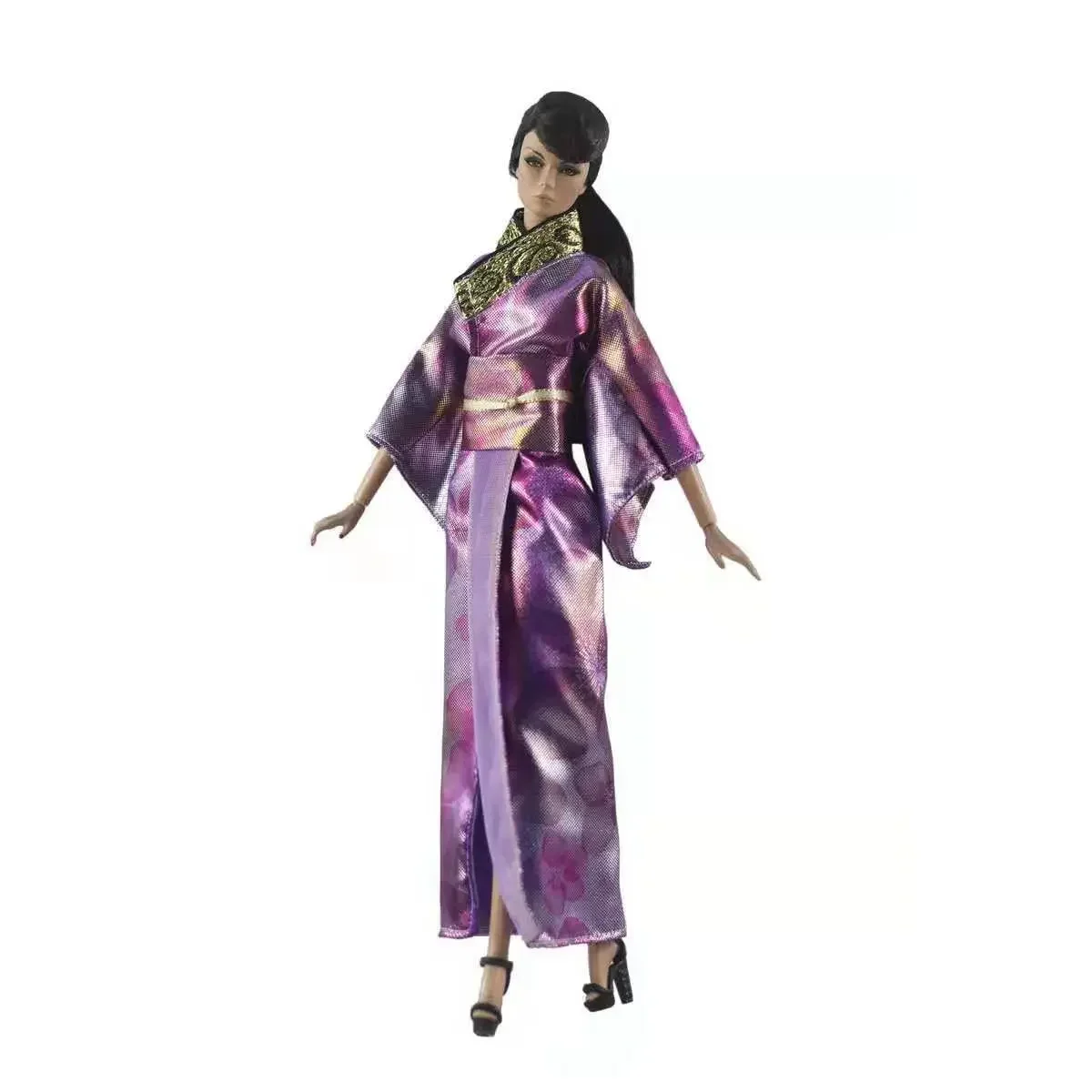 Cosplay 1/6 BJD Accessories Japanese Robe Traditional Kimono Dress For Barbie Doll Clothes Long Yukata Costume Dollhouse DIY Toy