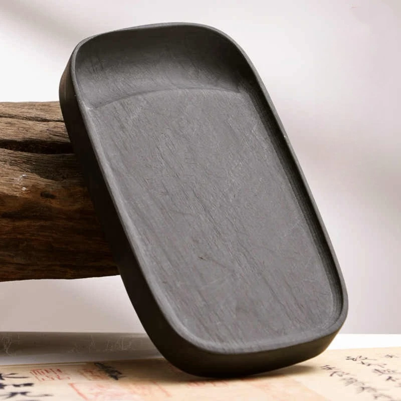 Luowen Inkstone Chinese Calligraphy Natural Stone Su Cloud for Sumi Brush Painting Use Home Office Study Art Writing Practice