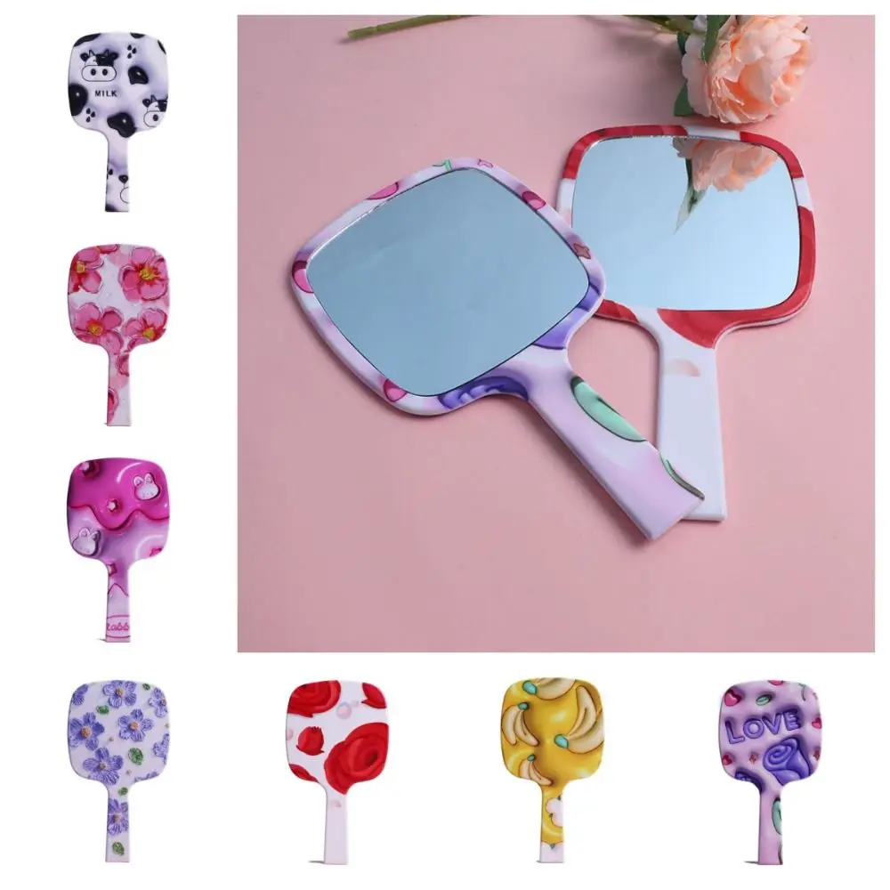 Multipurpose Flower Handheld Make-Up Mirror Creative High Definition Square Mirrors Ins Square Vanity Mirror Girl