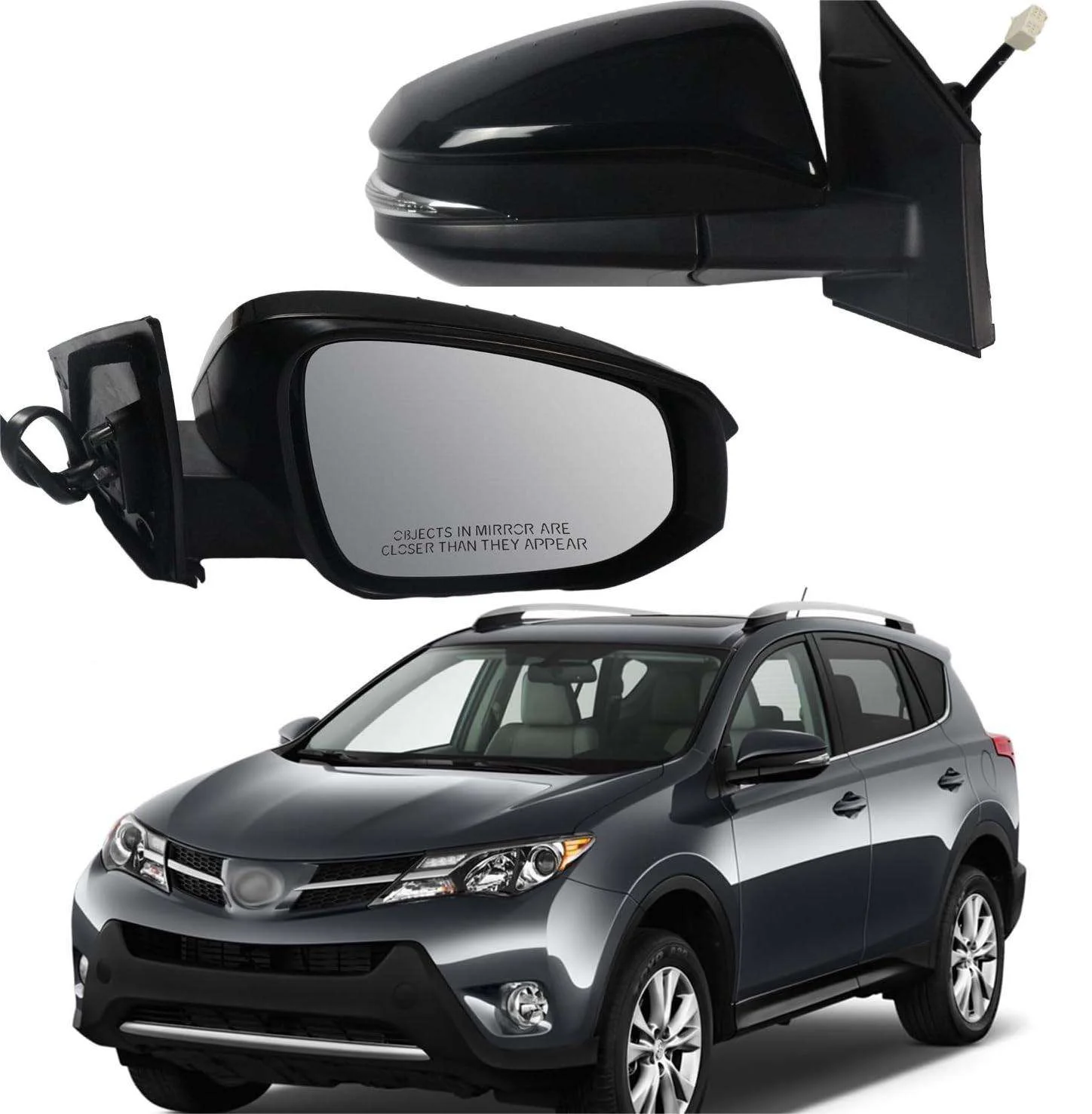 2026 Trending Product Car Rearview Mirror 8Pin Side Mirror For Toyota Rav4 2013 2014 2015 With POWER+LAMP+HEAT+BSM