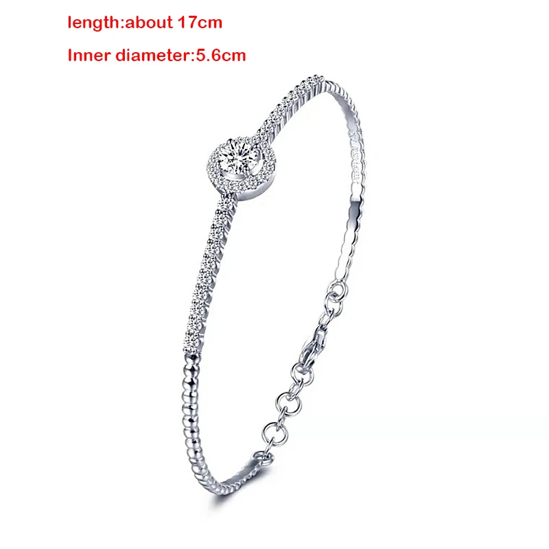 Smyoue 925 Sterling Silver Bracelets Chains Woman 50 Points Moissanite Keep Color Jewelry For Women Girls Bracelet Free Shipping