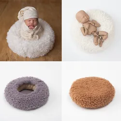 ❤Accesorios de fotografía para recién nacidos, círculo + funda de felpa, 2 uds./set, Mini sofá, almohada, bolsa de frijol, accesorios de fotografía para estudio infantil