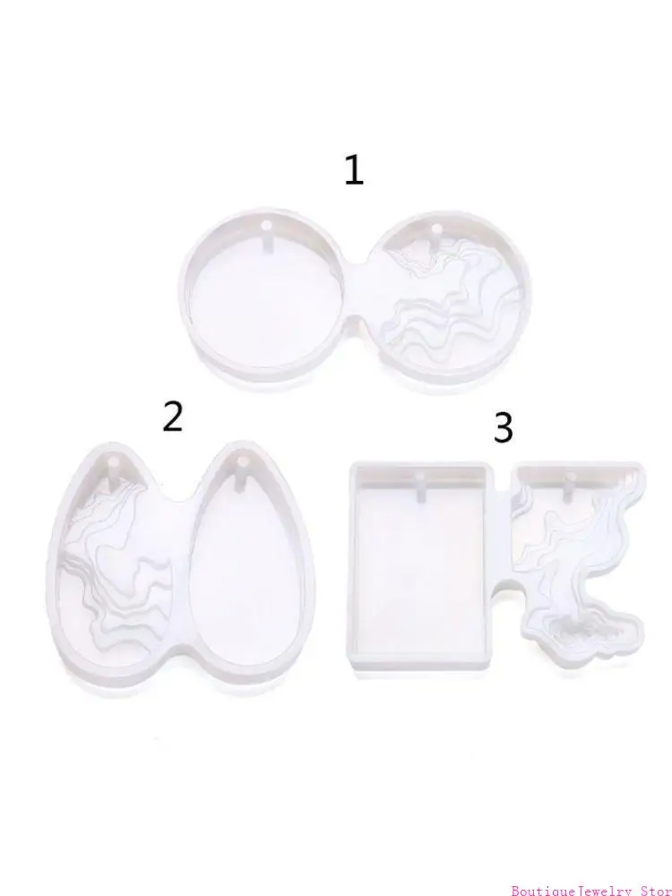 

E1PE Ocean Island Keychain Silicone Mold with Hole Keyring Pendant Handmade Mold
