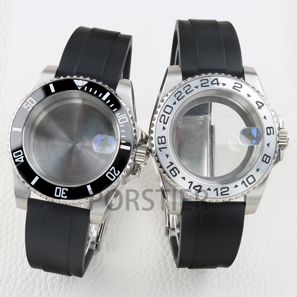 NH35 40mm Case Sapphire Glass Stainless Steel Rubber Bracelet for SUB/GMT/Yacht-Master NH34 NH35 NH36 NH38 Automatic Movement