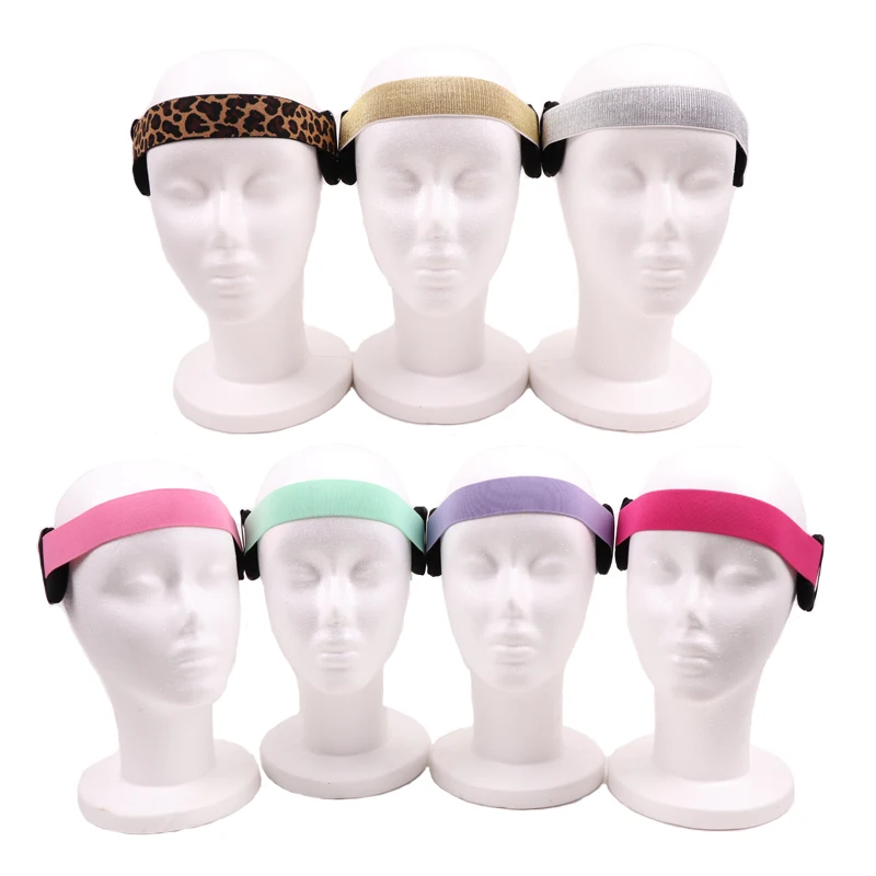 Banda elástica ajustable para pelucas de encaje, diadema con Protector para las orejas, color púrpura, 1 piezas