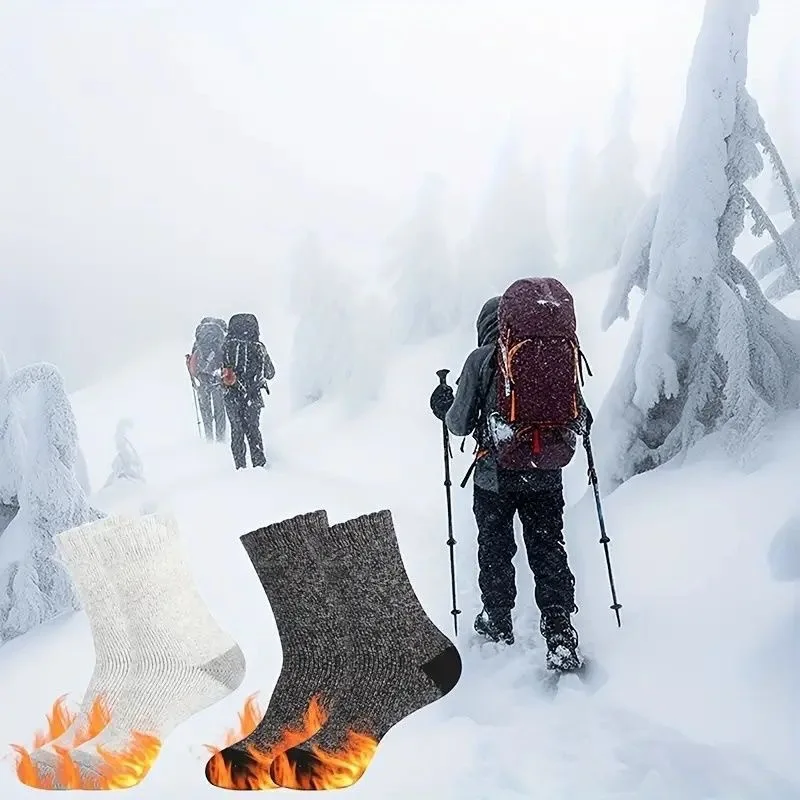 5 أزواج من الجوارب الشتوية الدافئة سميكة محبوكة ماصة للعرق جوارب الجري للرجال والنساء قابلة للتنفس جوارب رياضية للياقة البدنية وركوب الدراجات والتزلج #3