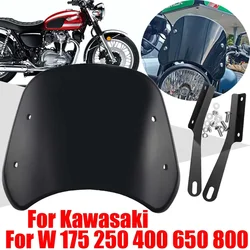 For Kawasaki W175 W250 W400 W650 W800 W 175 250 400 650 800 Accessories Retro Windscreen Windshield Wind Screen Deflector Cover