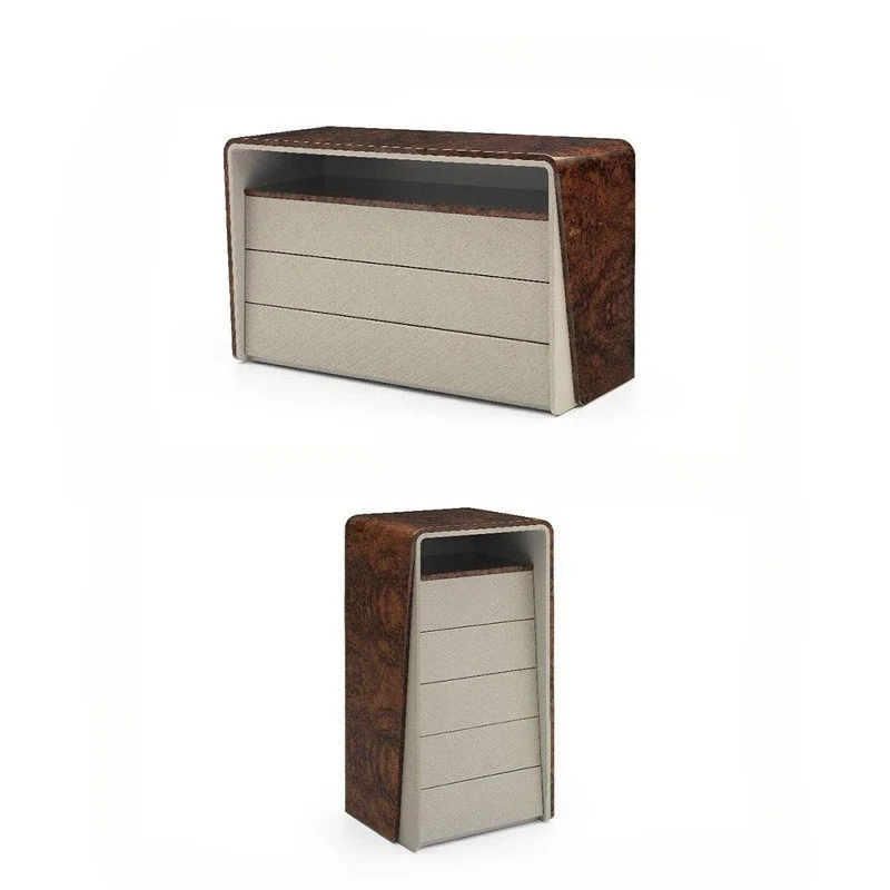 

Italian light luxury mansion villa entrance cabinet model room bedside table dining side cabinet