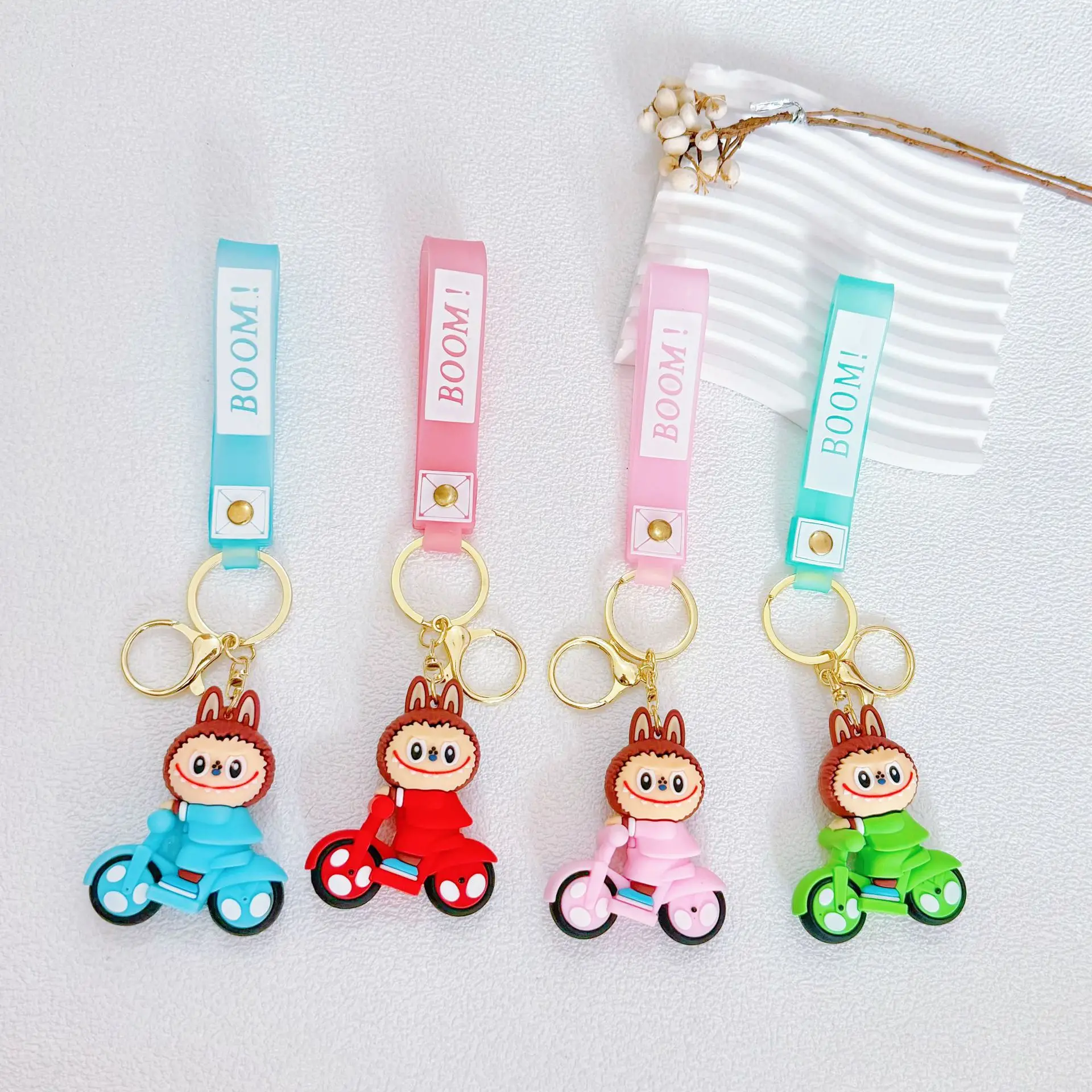 Cartoon Figure Labubu Keychain Pendant Itabag Accessorie Labbubu Anime Figure Toy Children Schoolbag Pendant Keychain Key Buckle