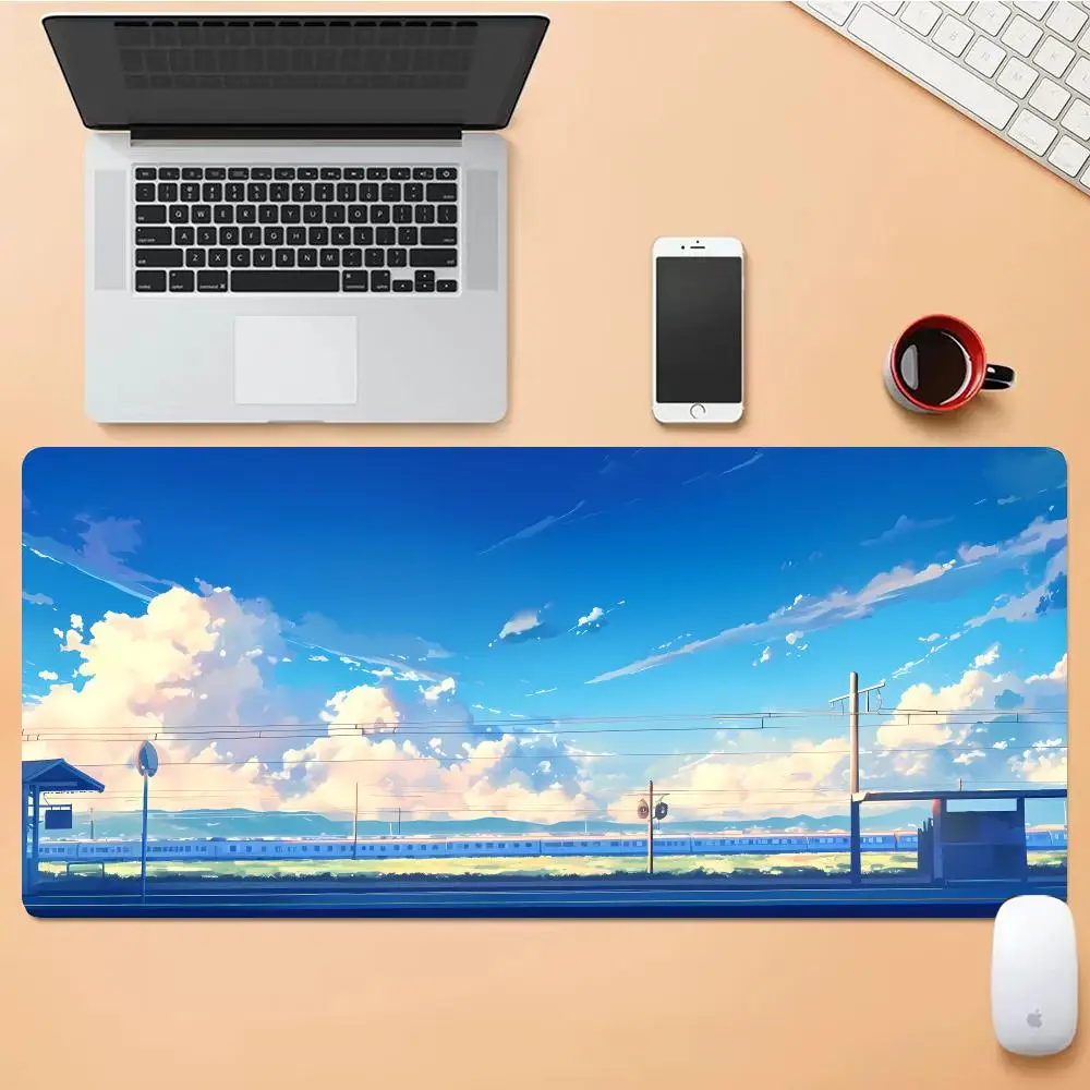 

Railway Track Mouse Pad Desk Mouse Pad Cute HD Desk Pad Extended Gaming Keyboard Mats Large XXL Gamer Mousepad 90x40