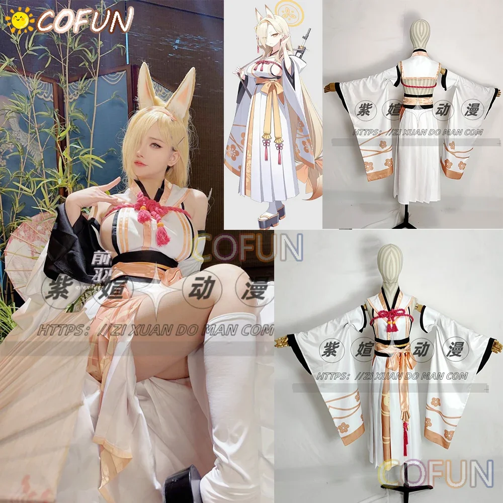 COFUN [Customized] Blue Archive Kuwakami Kaho Cosplay Costume Game Suit Kimono Hanfu Halloween Carnival Party Outfit Women