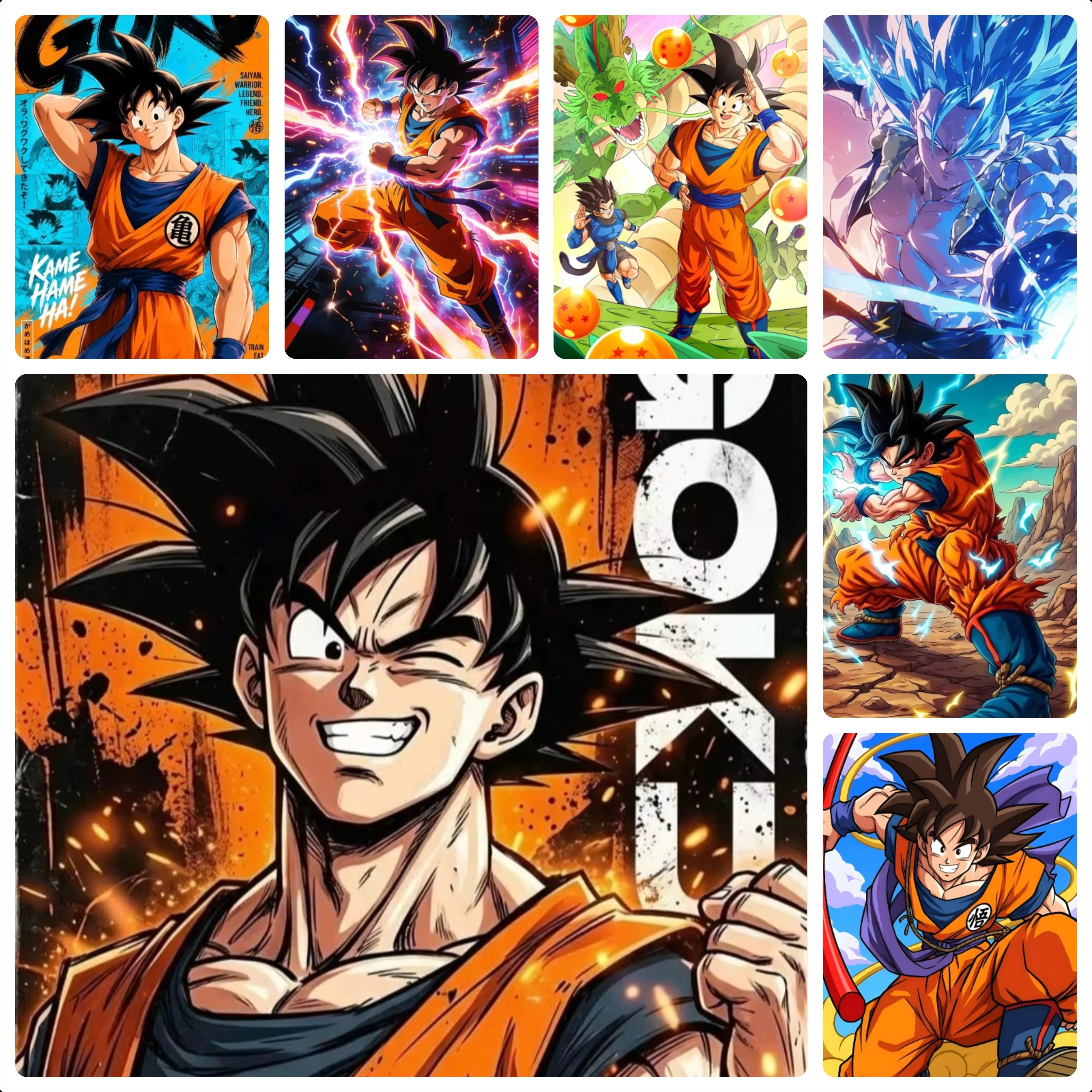 Anime Dragon Ball 500/1000/1200/2000PCS No Frame Jigsaw Puzzle Goku Fighting Pose Image Family Leisure Game Present