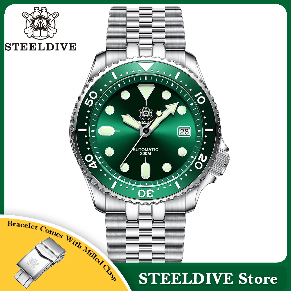 

STEELDIVE SD1973 Popular 41.2MM Slim Turtle 200M Waterproof Sapphire Glass 120 Clicks Ceramic Bezel NH35 Automatic Dive Watches