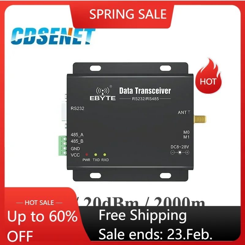 2,4 ГГц RS485 RS232 преобразователь беспроводной модуль приемопередатчика CDSENET E34-DTU-2G4D20 2,4 ГГц GPRS DTU радиочастотный передатчик-приемник