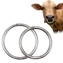 Metal Cattle Nose Rings Bull Cow Bovine Traction Clamp Farm Animal Livestock Nose Clips Farm Animal Supplies Diameter 9/10cm