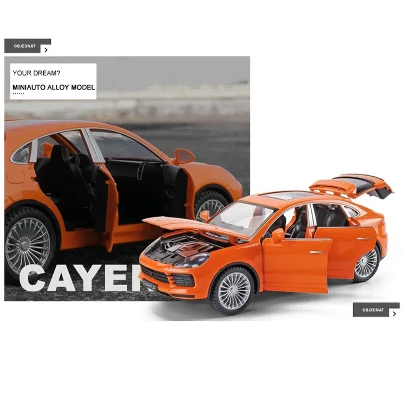 1:24 Scale Cayenne S Alloy Car Model Diecast Car Sound Light Car Lovers Collection Kids Birthday Gift Metal Boys Toys