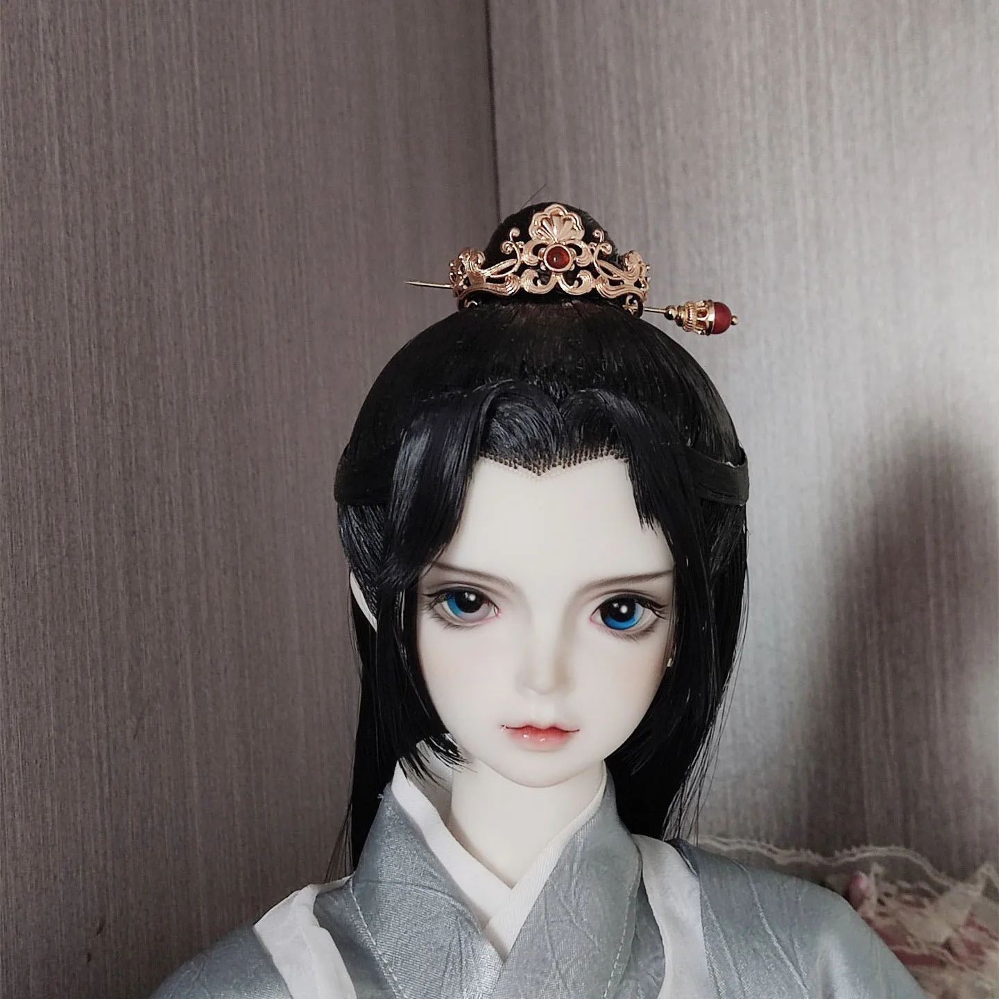 

Copper Gold-Plated Red Agate Tiara, 1/4 1/6 BJD Doll Crown Toys Accessories