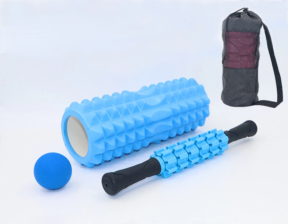 Multi-functional Hollow Foam Shaft Pilates Yoga Shaft 33cm Crescent Style Wolf Tooth Yoga Column Massage Stick Fascia Ball Set