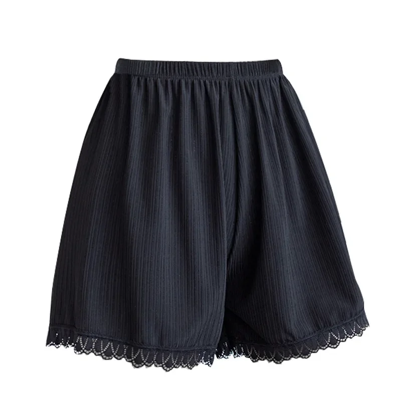 2025 Estate Nuovo Seta del Ghiaccio Pantaloni di Sicurezza Allentati Donne Anti-Luce Sottile A Vita Alta Del Merletto Casa Pantaloni Corti Biancheria Intima Che Basa Collant