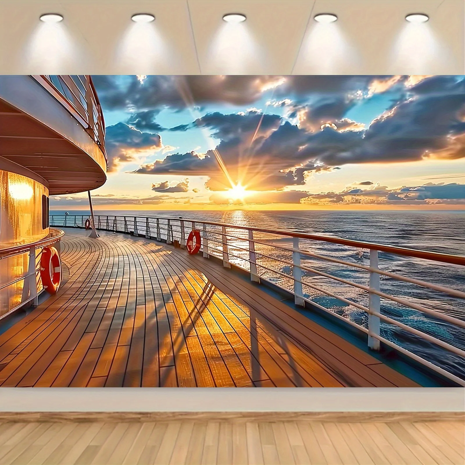 Fondo de puesta de sol en baraja de crucero: adecuado para uso general y cola: hermoso fondo para fotografía de mar y cielo