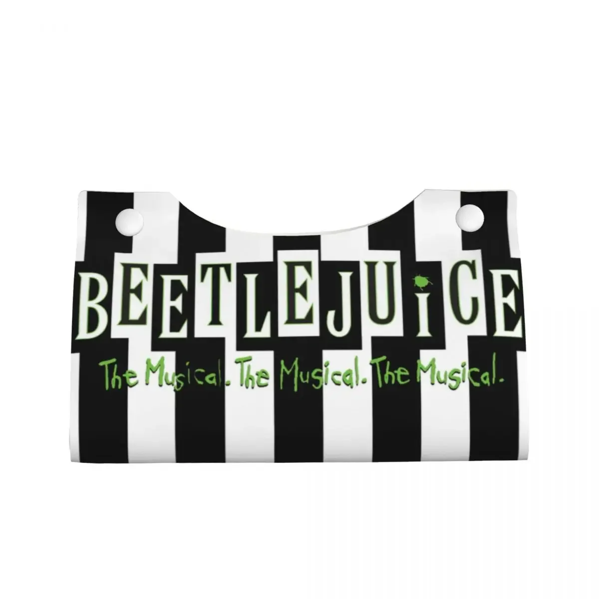 Custom Beetlejuices The Musical Tissue Box Holder Rectangular Horror Movie Tim Burton PU Leather Facial Tissue Box Cover for Car