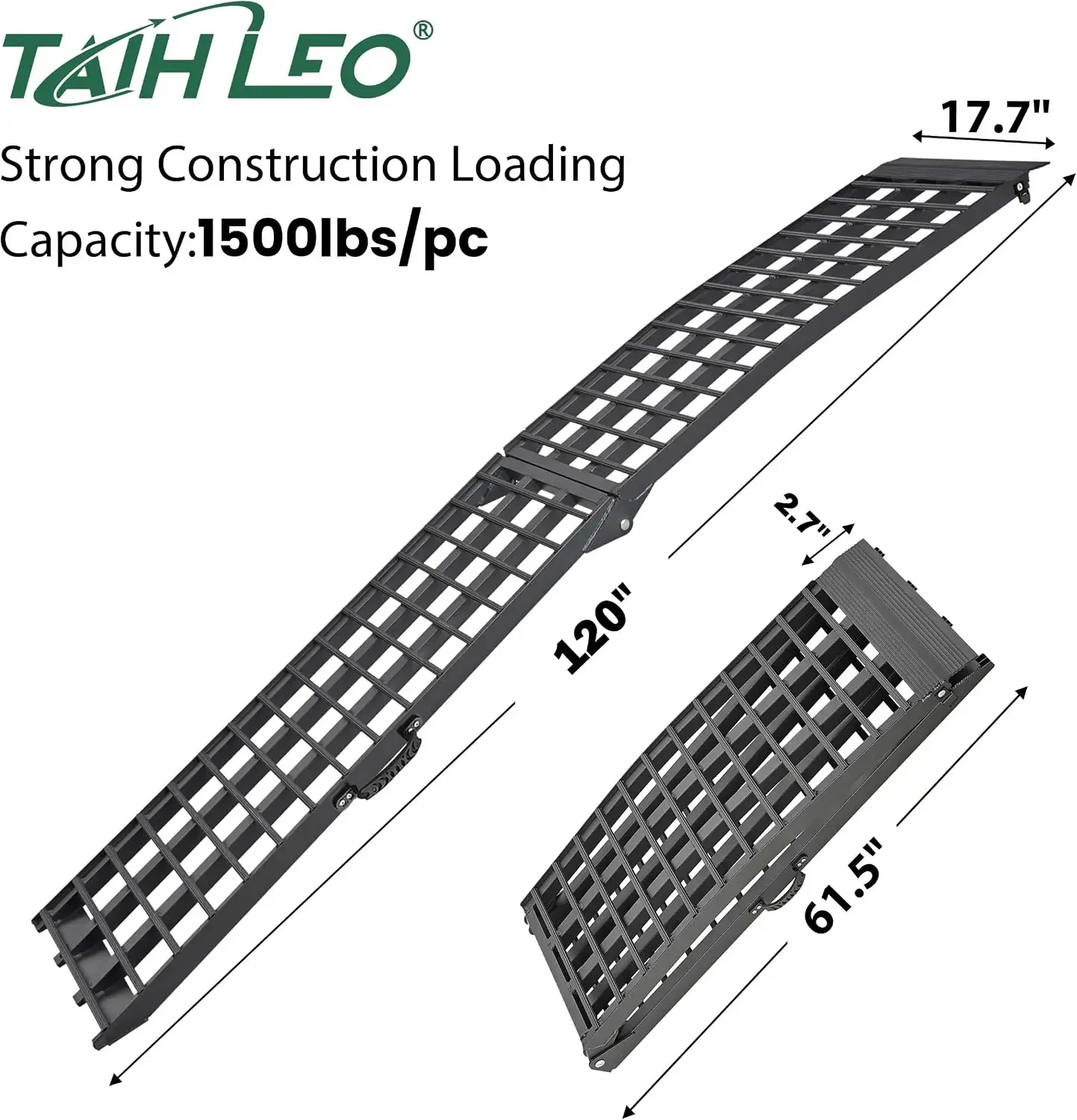 10ft Motorcycle Ramp 1500LBS Capacity, 120