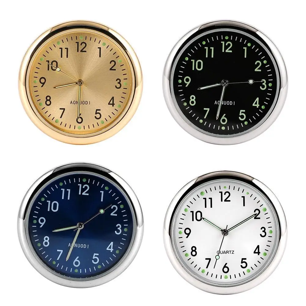 Car Mini Clock Car Dashboard Clock Luminous Car Clock Pocket Stick-On Clock Cars Air Vent Quartz Clocks Mini Clock For Boat F1V7