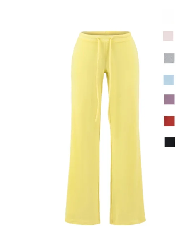 Pantaloni casual Dstring a vita bassa Pantaloni lunghi larghi alla moda larghi a gamba dritta Street Sle Comodo tutto abbinato pigro...