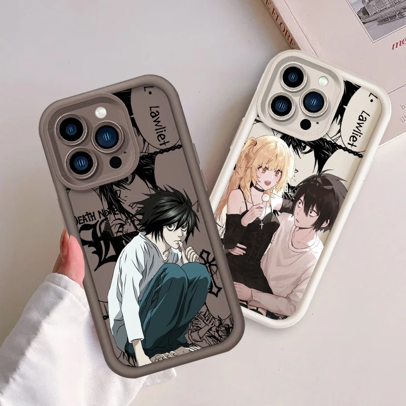 D-Death N-Note Anime Cool For Apple iPhone 15 14 13 12 Pro Max Mini 11 XS X XR 8 7 6 Plus Eye Ladder Cover Capa Fundas