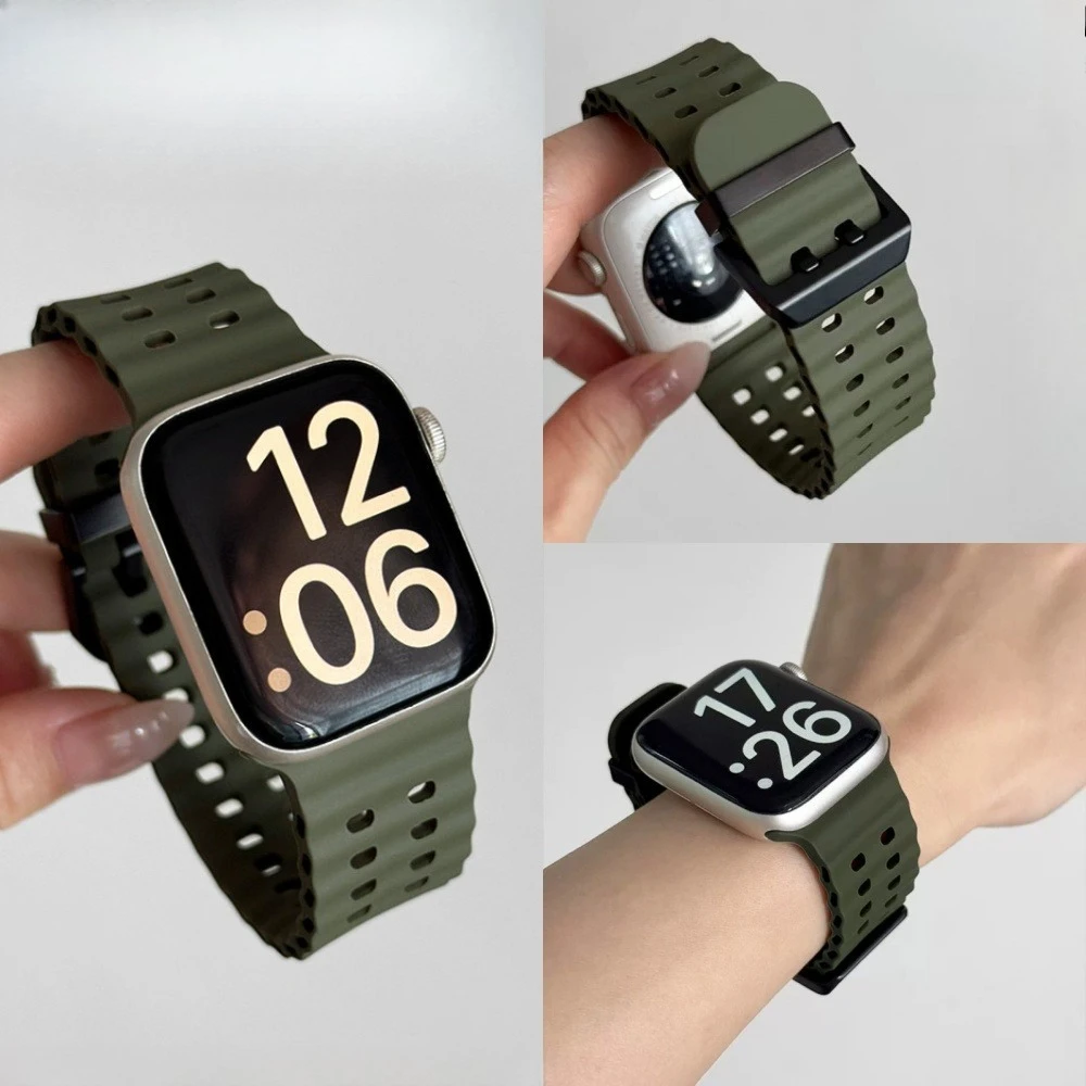 Ocean Strap For Apple Watch Band Ultra 3/2 49mm Series12 11 10 46mm Sports Bracelet Wristband iWatch 9 8 7 6 5 SE 45/44mm Correa