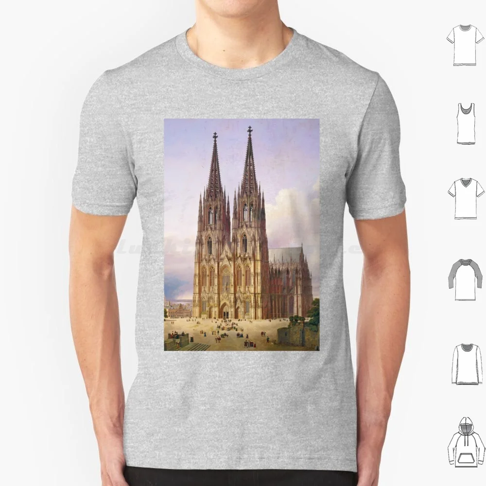 Cologne Cathedral-Carl Hasenpflug T Shirt Cotton Men Women DIY Print Gothic Church Cathedral Cologne Cologne Cathedral